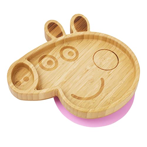 bamboo bamboo Peppa Pig X - Plato de succión para bebés y niños pequeños para alimentación y destete | Excelente succión | para bebés a partir de 6 meses (Peppa Pig)
