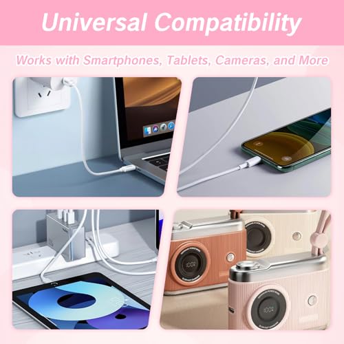 YAFIYGI 9 in 1 Cable Case USB Adapter Cable Conversion Storage Box USB Type C to Micro USB/Lightning/USB A Cable Data Transfer Tool Contains Sim Card Slot Tray Eject Pin Use as Phone Holder (Pink)