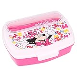 Fiambrera Rectangular Para El Almuerzo Infantil Con Cubiertos | Minnie So Edgy Bows