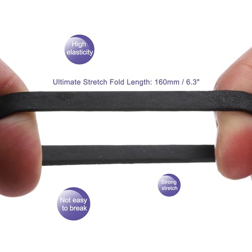 QUARKZMAN 100er Pack Gummiband Dehnbares Gummiband Schwarz 20mm x 1,4mm Haargummis für Zuhause und Büro