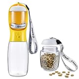 Cibaabo Dog Water Bottle with Food Container, Travel Puppy Water Bowl, Portable Pet Dispenser, Dog Stuff Accessories Items, Puppy Essentials Necessities for Yorkie Chihuahua Cat Walking and Hiking