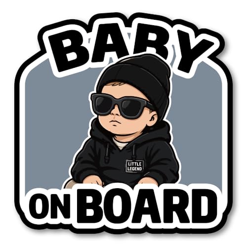 Radiant Sticker BABY ON BOARD �}�O�l�b�g ������� �x�r�[�C���J�[ �N�[���x�r�[�f�U�C�� �ԗp �J�[�}�O�l�b�g �h�� 120×122mm Urban Black