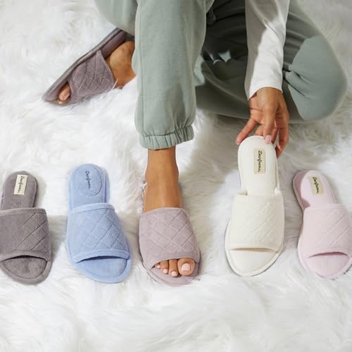 Image of Dearfoams womens Slipper Memory Foam Summer House Shoe Beatrice Terry Slide
