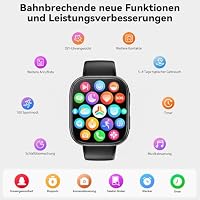Hwagol Smartwatch Damen Herren, 1.83" HD Fitnessuhr mit Telefonfunktion, Fitness Tracker mit SpO2 Pulsmesser Schlafmonitor Schrittzähler, 110+ Sportmodi Sportuhr, IP68 Wasserdicht Smart Watch – Ansicht 8