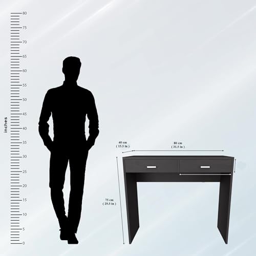 Image of VIKI Engineered Wood Computer Table, Study Table, Desks with 2 Drawers for Adults /Students, Office Home | TEZU | Wenge, 80W x 75H x 40D | 1 Year Warranty