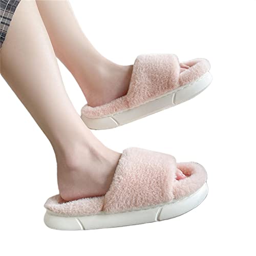 Chausson hiver femmes épais et chaud avec ouverture facile et peluche de maison