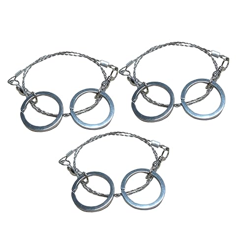 Gadpiparty 3pcs Survival Outdoor Portable Wire Saw Stainless Steel for Camping Hiking Hunting