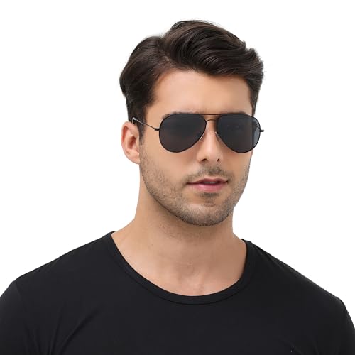 Image of Aviator Sunglasses for Men Women, Polarized Mirrored UV400 Lenses, Lightweight & Classic for Driving & Outdoors