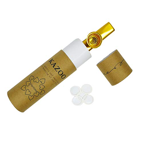 Fartime Gold And Silver Exquisite Aluminum Alloy Kazoo With 5 Kazoo Flute Diaphragms And A Beautiful Gift Box-Musical Instruments. (Gold And Silver) #TOP3
