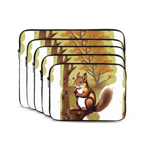 Nut-Eating Squirrel Laptop Sleeve Case 10 Inch Suitable for Notebook Computer Tablet Traveling Carrying Simple Case2
