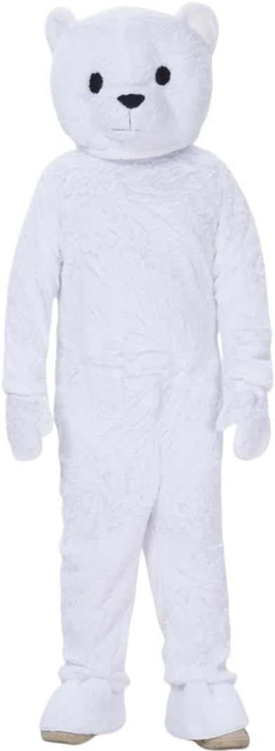 White Teddy Bear Mascot Costume Adult Christmas Dress Play Costume