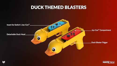 Maxx Tech Duck, Quack, Shoot! Kit for Switch 2&1- Includes Downloadable Switch Code in Box game plus 2 Quacking Themed Duck Blasters! Compatible with Nintendo Switch 2 & 1! For All Joy-Cons! – vue 7