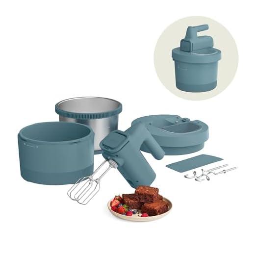 bella 3.5 qt Hand Blender & Stand Mixer, 2 in 1 Electric Mixer with Bowl, Dough Hook, Whisk & Egg Beater, Multifunctional Handheld Blender & Mixer for Baking, 200 Watt, Surf