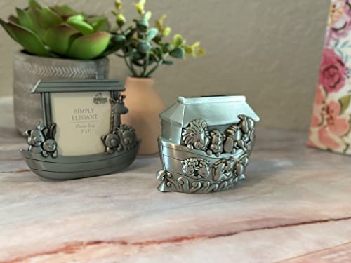 Creative Gifts International Noah's Ark And Animals Coin Bank, Brushed Pewter, 4" X 5", Gift Box Included #TOP3