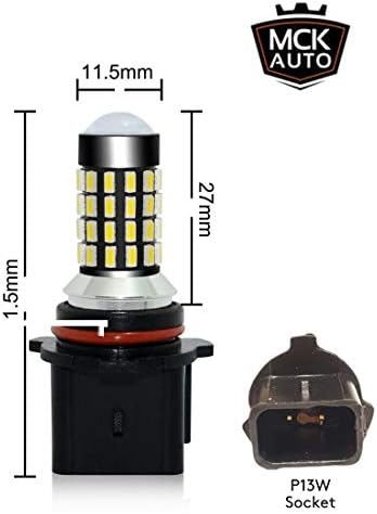MCK Auto  P13W CREE 54SMD LED Canbus Bulbs Daytime Running Lights DRL White Very Bright and Without Errors Compatible with A4 B8 Q5 - GA4L1  Transform Your Ride