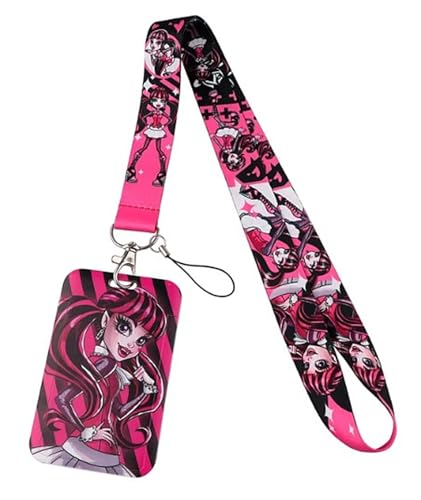 TCB Creations Monster Cartoon High Draculauras Themed Lanyard with ID Holder Keychain