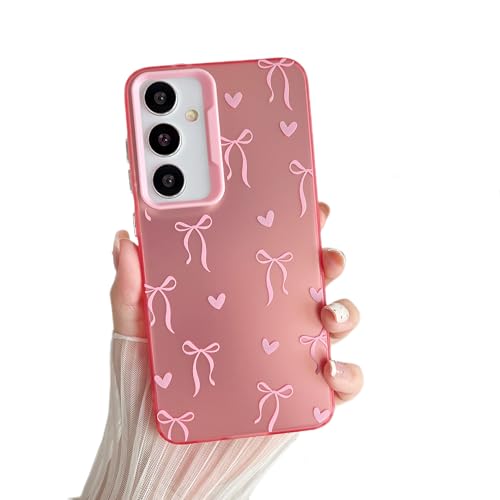 ZTOFERA for Samsung Galaxy S24 FE 5G Case,Cute Pink Ribbon Bow Tie Aesthetic Phone Case,Trendy Slim Hard IMD Shockproof Protective Bumper Phone Cover for Women Girls,Heart -  3452220
