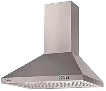 Prestige 60cm 760 m3/hr Chimney (DKH 600 CS (B-Series), 2 Baffle Filters, Steel/Grey)