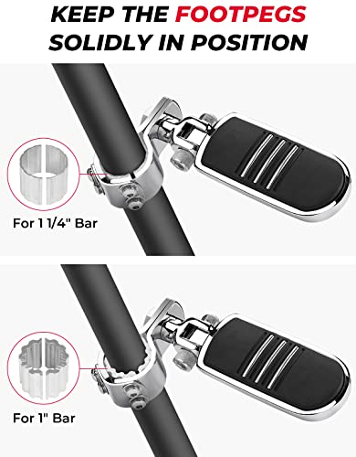 Kemimoto Motorcycle Highway Pegs Foot Rest Compatible With Road King Street Glide All Motorcycle Pegs Engine Guard, Chrome #TOP1