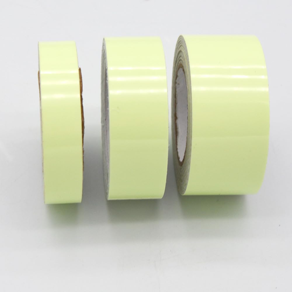 Rollos de cinta de advertencia que brillan en la oscuridad, juego de 5 – antideslizante para escaleras, escaleras, marcación de suelo – Uso en interiores y exteriores – 2 cm x 10 m cada rollo