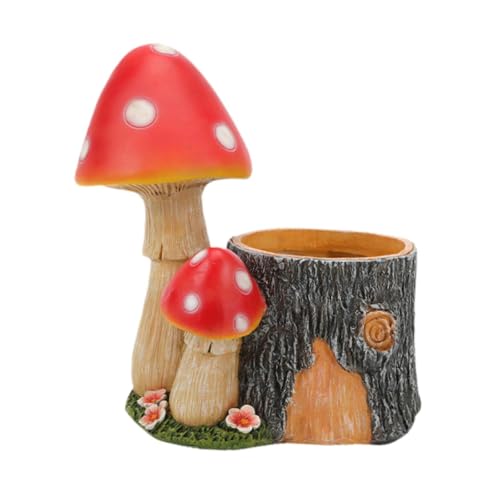 Figurine de Champignon, jardinière avec Ornement de Table Lumineux, Pot de Fleurs pour décoration d'entrée, Meuble TV Polyvalent