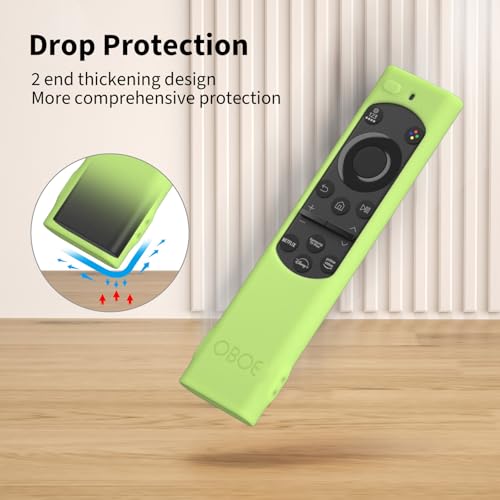 Image of OBOE Silicone TV Remote Cover for Samsung Tv Remote BN59-01311, Glow in Dark Green