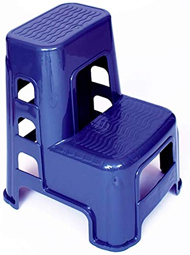 Scaletta a 2 gradini sgabello in plastica per lavaggio auto, articoli per la casa, piccolo poggiapiedi, panca per scarpe per adulti e bambini, scala (colore: blu)