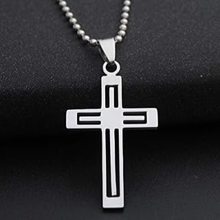 1 Stainless Steel Multilayer Cross Religious Necklace Jesus Faith Multi-Layer Cross Charm Hospital Life Symbol Necklace Jewelry - (Metal Color: Cross)