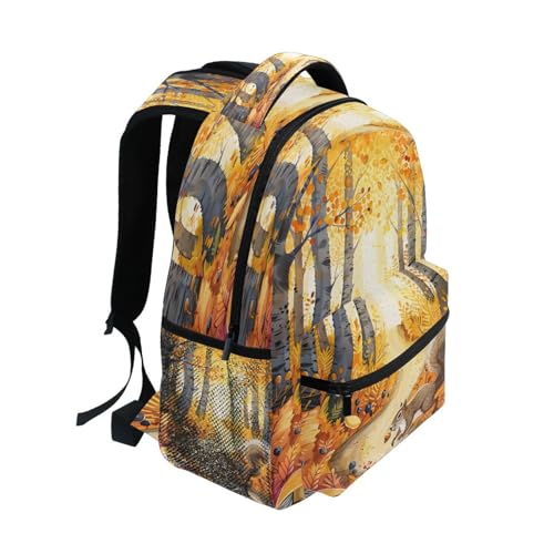 Squirrel Mushroom Backpack for School Boys Girls Adults Kids Bookbag Laptop Bag 15L2