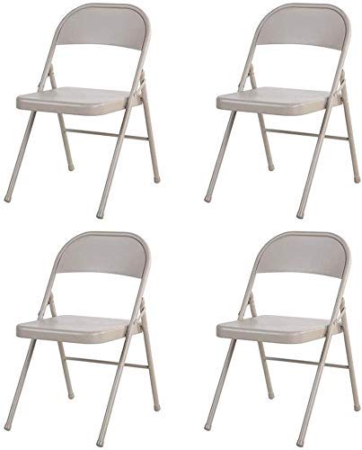 6 Packs Folding Chair All Metal Backrest Office Chair Computer Meeting Reception Desk Chairs Staff Chair