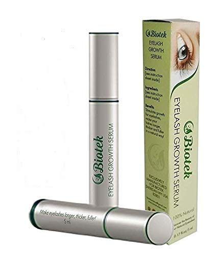 Biotek Eyelash and Eyebrow Growth Serum 5milliliter-Best Natural Lash Enhancing Treatment - Growth Longer, Fuller, Thicker Lashes and Brows in 30 Days Boosts Regrowth Prevents Thinning Breakage
