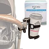 EINFACH PRAKTISCH: Der Fuchsi Getränkehalter kann überall am Kinderwagen befestigt und dann in den gewünschten Winkel gedreht werden. Er eignet sich für alle Becher oder Flaschen mit einem Durchmesser von 65-90mm.