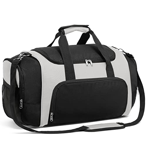 Vorspack Duffle Bag for Travel - 40L/21 Inches Duffel Bag Small Duffle Bag for Men Weekender Bag with Water Bottle Pocket for Travel Sports - White