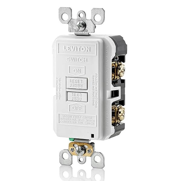 Leviton Blank Face GFCI, 20 Amp, Self Test, LED Indicator Light, Provides GFCI Protection Where an Outlet is not Needed, GFRBF-W, White by Leviton - Image 6