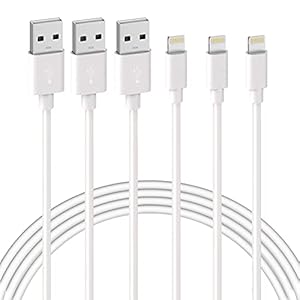 JJCALL iPhone Charger Cable, Lightning Cable 3Pack 3ft/1m iPhone Charger MFi Certified iPhone Cable Fast Charging Cable…