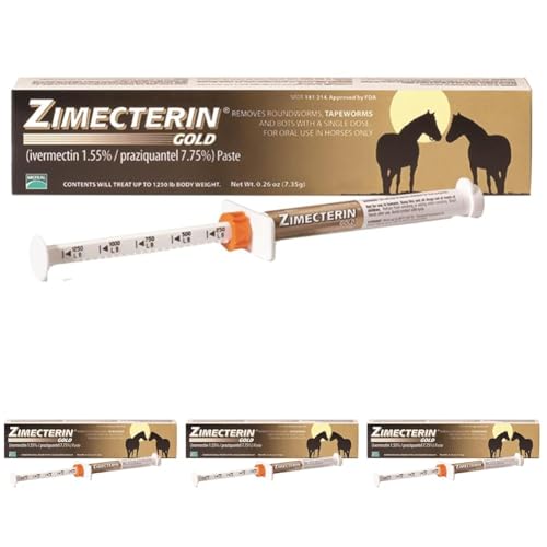 Merial Zimecterin Gold Dewormer Paste for Horses, 7.35gm (Packaging May Vary) (Pack of 4)
