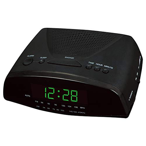 Alarm Clock Radio, Dual Channel Radio Clock AM/FM Clock Radio LED Clock Suitable for Bedroom Office Kitchen,B