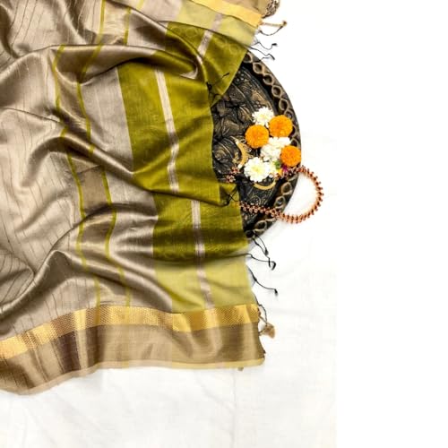 PALASH green maheshwari silk saree – image 4