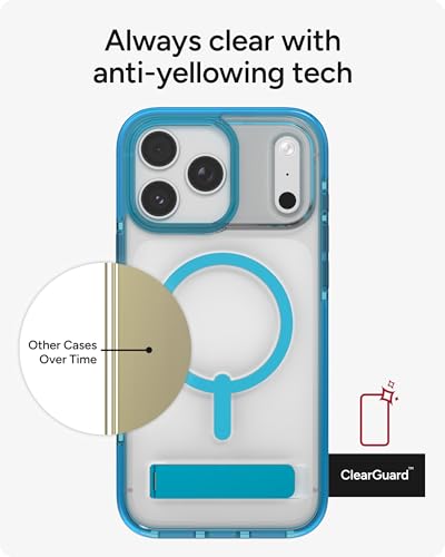 Image of ZAGG Santa Cruz Snap Case with Kickstand for iPhone 17 Pro Max - Tranquil Blue, Drop Protection (13ft /4m), MagSafe Charging Compatible, Anti-Yellowing Technology, Scratch Resistant Phone Case