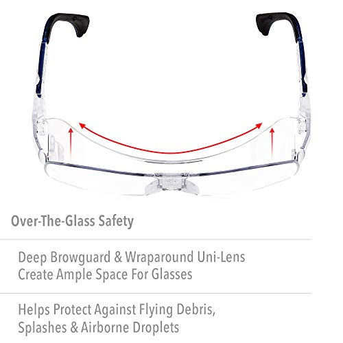 Honeywell Uvex Ultra-Spec 2001 OTG (Over-the Glass) Visitor Specs Safety Glasses with Clear Ultra-Dura Anti-Scratch Lens (S0112) by Honeywell - Image 3