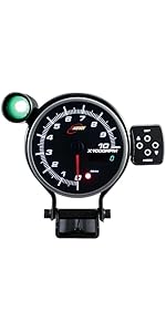 RACETECH 3.75 Inch 95mm Electrical Tachometer 10000 RPM Smoked Lens White Amber Blue LED Warning ...