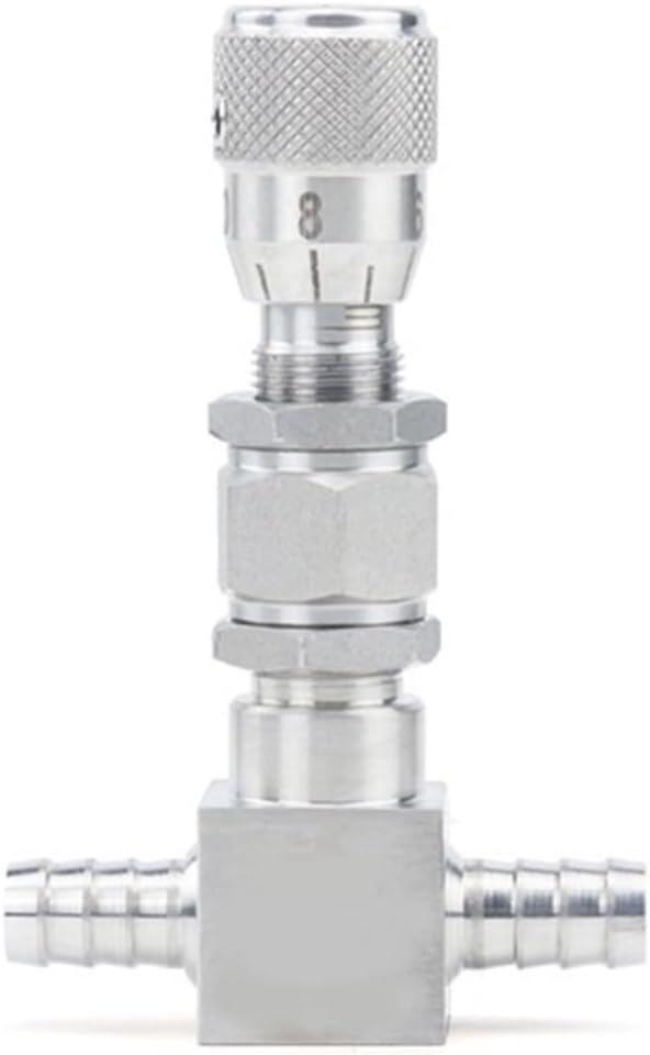 4/6/8/10/12/14mm Hose Barb 304 Stainless Steel Valve Flow Regulating Metering Water Gas Fuel Oil High Pressure(Straight Type,4mm)