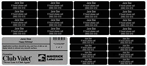 Golf Club Labels – Custom Labels – 24 Classy Golf Valet Labels for Golf Club ID Identification Tags, Golf Shaft Labels, Tools & More – Weatherproof, Fade Resistant Golf Labels Personalized Labels
