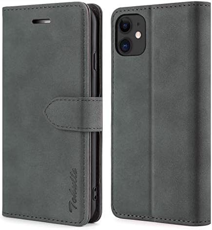 TOHULLE Case for iPhone 11, Premium Leather Wallet Case with Card Holder Kickstand Magnetic Closure Flip Folio Case Cover Compatible with iPhone 11 (6.1 Inch) - Rose Gold