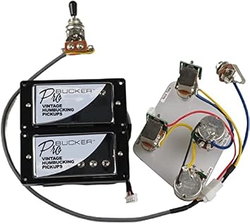 1 Set Alnico 5 Humbucker ProBucker Pickups with Push Pull Switch Pot with Circuit Boad Double Coil Pickup for Epiphone LP Guitars Chrome Bk