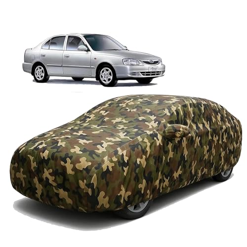 Image of Sulfar 100% Waterproof Car Body Cover for Hyundai Accent - Triple-Stitched Dustproof UV, Heat & Rain Protection with Mirror Pockets, Full-Bottom Elastic & Free Storage Bag - All-Weather Indoor Outdoor