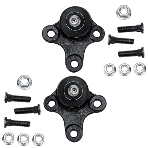 Image of Detroit Axle - 4pc Front End Control Arms Kit for Volkswagen Jetta Golf GTI EOS R32 Rabbit Audi A3 Quattro, 2 Lower Control Arms + 2 Lower Ball Joints Replacement