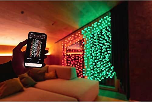 Twinkly Curtain  App-Controlled LED Curtain Lights String with 210 RGB+W (16 Million Colors + Pure Warm White) LEDs. 1.5 x 2.1 Meters. Clear Wire. Indoor and Outdoor Smart Lighting Decoration