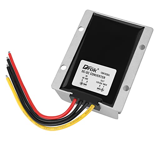 Image of DROK Boost Buck Converter 9V-36V to 12V 20A 240W Aluminium Shell Waterproof Auto Step Up Down Voltage Regulator 12V Volt Transformer for Car Audio Solar Power System LCD Television LED Display Screen