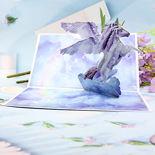 Poplovecard Magical Unicorn，3D Pop Up Cards Unicorn Birthday For All Occasion，Handmade Popup Greeting Cards With Envelope Note Card For Kid,Girl,Boy,Daughter,Granddaughter #TOP5